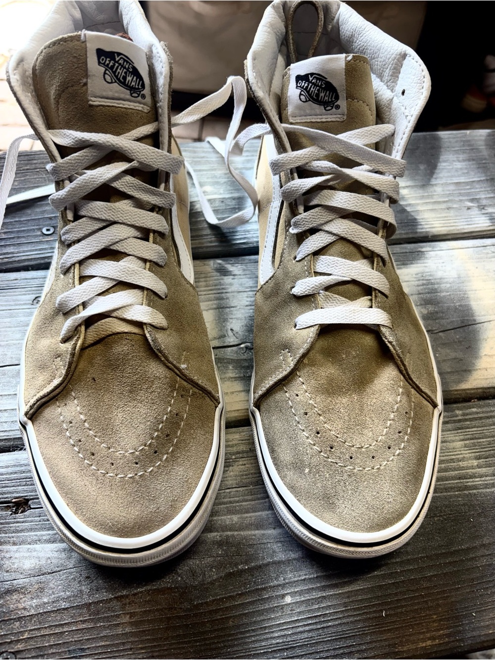 Vans Sk8-Hi MTE in tan & cream, size US 11.0 good condition ready to wear